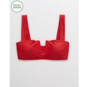 Red V Bandeau Bikini Top